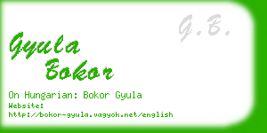 gyula bokor business card